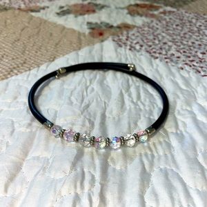 Simple Statement Choker w/ Iridescent Beads